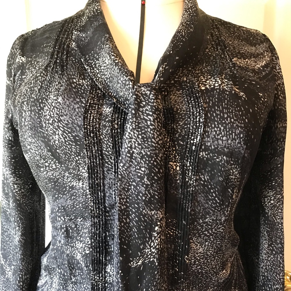 Semantics Black Grey Abstract Pattern Blouse - image 2